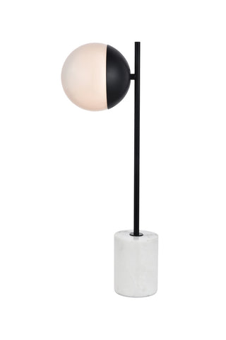 ZC121-LD6104BK - Living District: Eclipse 1 Light Black Table Lamp With Frosted White Glass