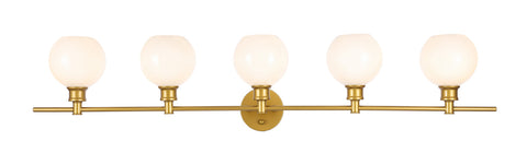 ZC121-LD2327BR - Living District: Collier 5 light Brass and Frosted white glass Wall sconce