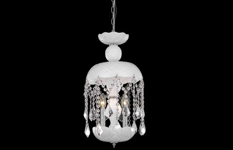C121-7803D11WH/RC - Regency Lighting: Baroque 3 light white Pendant White Royal Cut Crystal