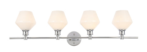 ZC121-LD2321C - Living District: Gene 4 light Chrome and Frosted white glass Wall sconce
