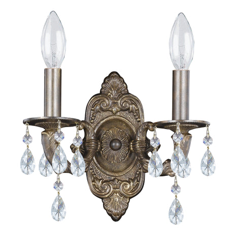 2 Light Venetian Bronze Youth Sconce Draped In Clear Hand Cut Crystal - C193-5022-VB-CL-MWP