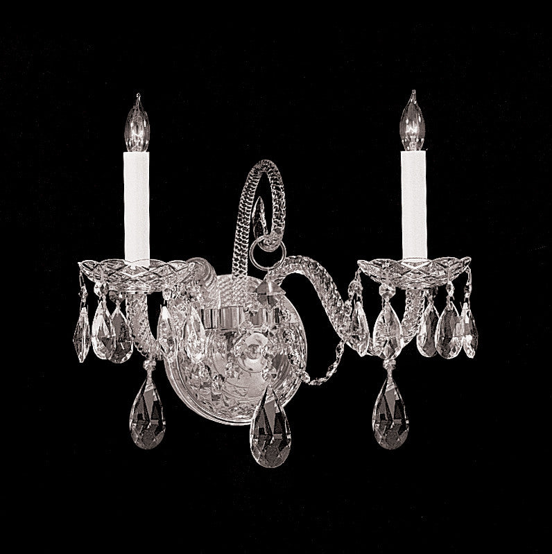 2 Light Polished Chrome Crystal Sconce Draped In Clear Swarovski Strass Crystal - C193-5042-CH-CL-S