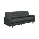 Set of 3 - Kesson Tufted Upholstered Sofa + Loveseat +Chair Charcoal - D300-10055