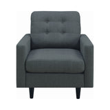 Set of 3 - Kesson Tufted Upholstered Sofa + Loveseat +Chair Charcoal - D300-10055