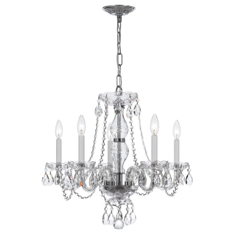 5 Light Polished Chrome Crystal Chandelier Draped In Clear Swarovski Strass Crystal - C193-5085-CH-CL-S