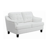 Set of 2 - Freeport Tufted Upholstered Sofa + Loveseat Snow White - D300-10079