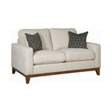 Set of 3 - Monrovia Upholstered Track Arms Sofa + Loveseat + Chair Beige - D300-10084