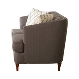 Set of 3 - Shelby Recessed Arms And Tufted Tight Back Sofa + Loveseat + Chair Grey And Brown - D300-10092