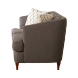 Set of 2 - Shelby Recessed Arms And Tufted Tight Back Sofa + Loveseat Grey And Brown - D300-10091