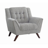 Set of 3 - Natalia Upholstered Sofa + Loveseat + Chair Dove Grey - D300-10094