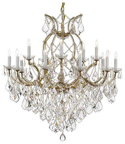 Maria Theresa Chandelier Crystal Lighting Chandeliers Lights Fixture Ceiling Lamp for Dining Room, Entryway, Living Room H38" X W37" Dressed with Diamond Cut Crystal! - A83-1/21510/15+1-DC