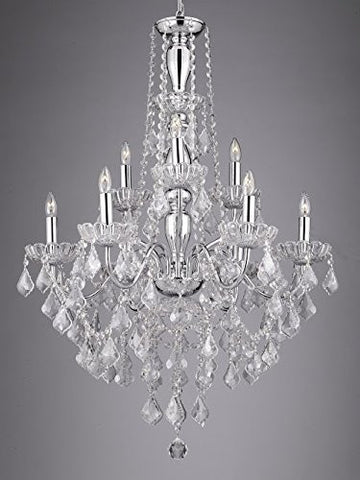 Crystal Chandelier New Elegant Lighting 9 Lights H36" X Wd 26" Ceiling Fixture Pendant Lamp Modern - B14/843/6+3