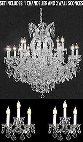 Swarovski 3Pc Lighting Set - Crystal Chandelier And 2 Wall Sconces - 1Ea Cs/1/21510/15+1 2Ea Cs/2813/3Sw A500-