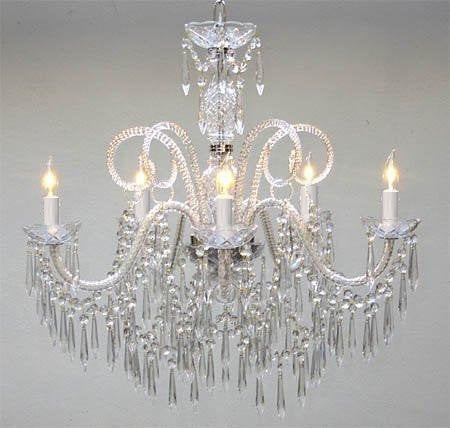 New Murano Venetian Style All Crystal Chandelier H25" X W24" - A46-U/385/5