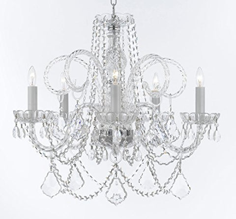 Murano Venetian Style Chandelier Crystal Lighting Chandeliers Lights Fixture Pendant Ceiling Lamp for Dining Room, Bedroom, Entryway , Living Room with Large, Luxe, Diamond Cut Crystals! H25" X W24" - A46-CS/B94/B89/385/5DC