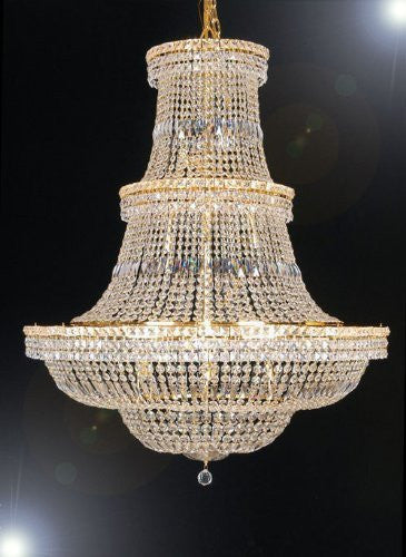 Swarovski Crystal Trimmed Chandelier French Empire Crystal Chandelier Lighting H66" W44" - A93-Cg/454/24Sw