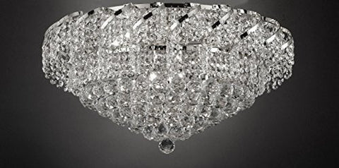 French Empire Empress Crystal(Tm) Flush Chandelier Lighting H 13" W 26" - Cjd-Flush/Cs/2173/26