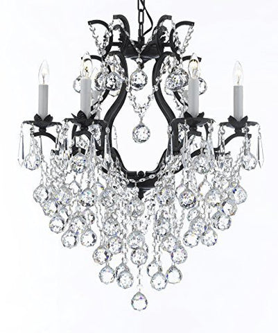 Wrought Iron Empress Crystal (Tm) Chandelier Lighting H 27" W 20" - A83-B61/3530/6