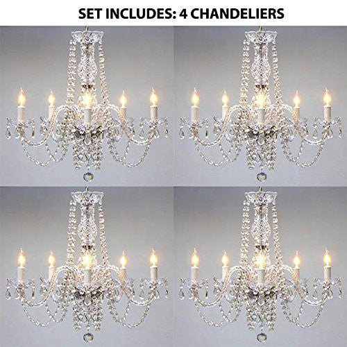 Set Of 4- Empress Crystal (Tm) Chandelier Chandeliers Lighting H25" X W24" - 4Ea-Go-A46-384/5