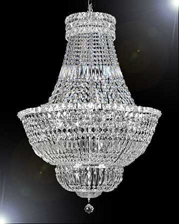 Swarovski Crystal Trimmed Chandelier French Empire Crystal Chandelier Lighting H36" W30" - A93-Silver/454/14Sw