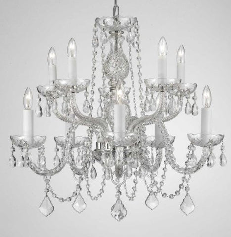 Chandelier Lighting Crystal Chandeliers H25" X W24" 10 Lights - A46-CS/1122/5+5