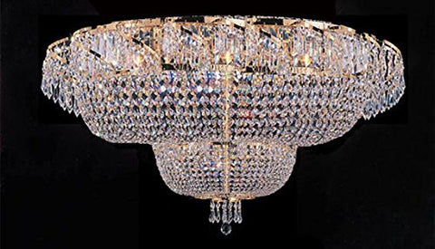 Flush French Empire Crystal Chandelier Chandeliers Lighting H 20" X W 30" - A93-Flush/928/21