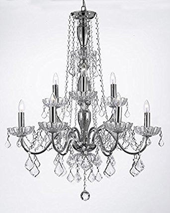 New Elegant Crystal Chandelier Lighting 9 Lights H32" X Wd 26" Ceiling Fixture Pendant Lamp Modern - 843/6+3
