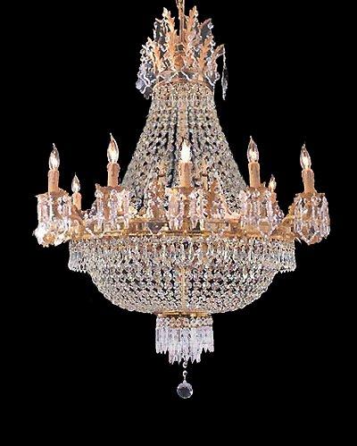 FRENCH EMPIRE GOLD CRYSTAL CHANDELIER CHANDELIERS LIGHTING W25 X H26 12 LIGHTS - A93-C3/1280/8+4