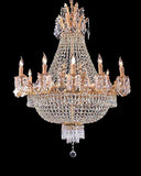 FRENCH EMPIRE GOLD CRYSTAL CHANDELIER CHANDELIERS LIGHTING W25 X H26 12 LIGHTS - A93-C3/1280/8+4