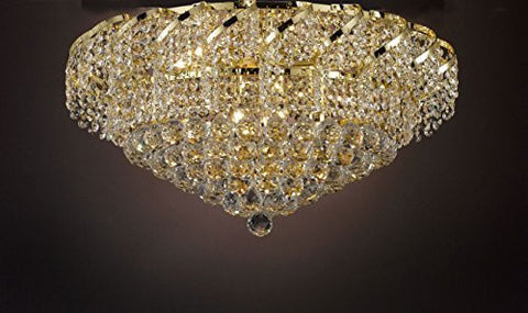 French Empire Empress Crystal(Tm) Flush Chandelier Lighting H 13" W 26" - Cjd-Flush/Cg/2173/26