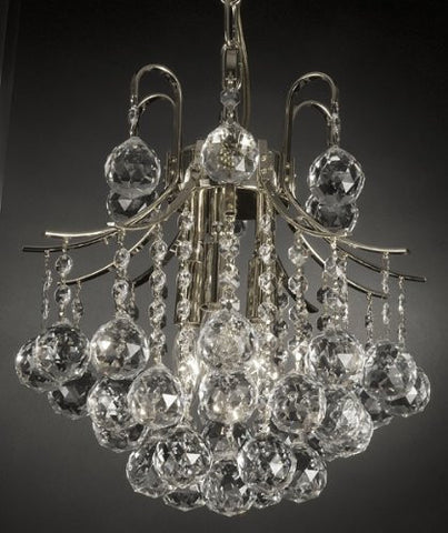 French Empire Crystal Chandelier Chandeliers Lighting SILVER H13 X Wd12 3 Lights Empire - J10-742/3 SILVER