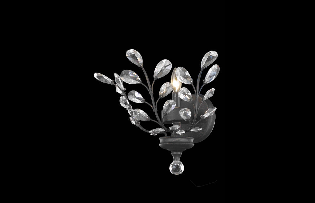 C121-2011W16DB/EC - Regency Lighting: Orchid 1 light Dark Bronze Wall Sconce Clear Elegant Cut Crystal