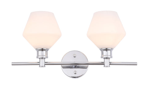 ZC121-LD2313C - Living District: Gene 2 light Chrome and Frosted white glass Wall sconce