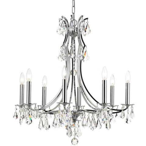 8 Light Polished Chrome Crystal Chandelier Draped In Clear Swarovski Strass Crystal - C193-5938-CH-CL-S