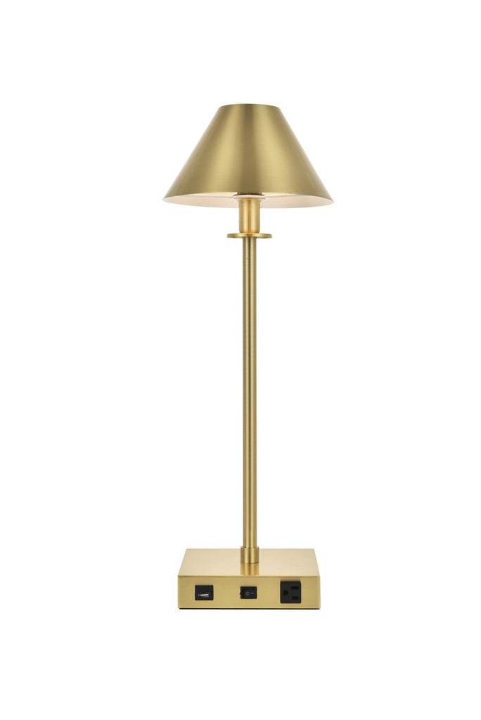 ZC121-TL3004 - Regency Decor: Brio Collection 1-Light Brushed Brass Finish Table Lamp