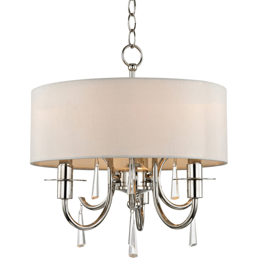 3 Light Polished Nickel Transitional  Modern Mini Chandelier Draped In Clear Hand Cut Crystal - C193-6033-PN-CL-MWP
