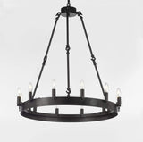 Set of 2-1 Wrought Iron Vintage Barn Metal Castile Two Tier Chandelier W 63" H 60" and 1 Wrought Iron Vintage Barn Metal Castile One Tier Lighting W 26" H 27" Great for The Living Room, Foyer and Entryway, More - 1EA G7-3428/54 + 1EA G7-3428/12