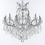 Swarovski Crystal Trimmed Chandelier Maria Theresa Chandelier Lighting Crystal Chandeliers H38 "X W37" Chrome Finish Great For The Dining Room Living Room Family Room Entryway / Foyer - J10-Chrome/26050/15+1Sw