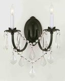 Set of 2 - Wrought Iron Wall Sconce Crystal Wall Sconces Lighting H11" x W11" - 2EA A83-2/3034