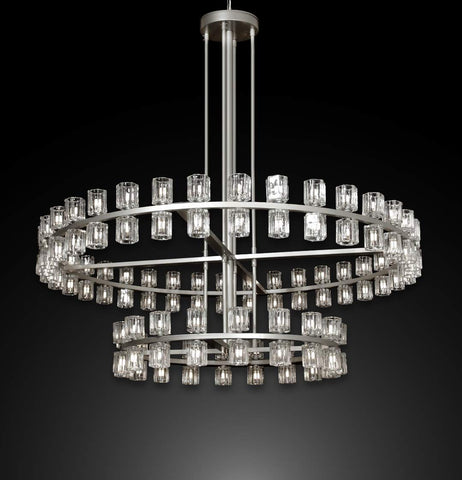 Arcachon Round 2-Tier Chandelier Lighting 60" Great For The Family Room, Living Room, Entryway, Foyer, And More - G7-PN/4511/108
