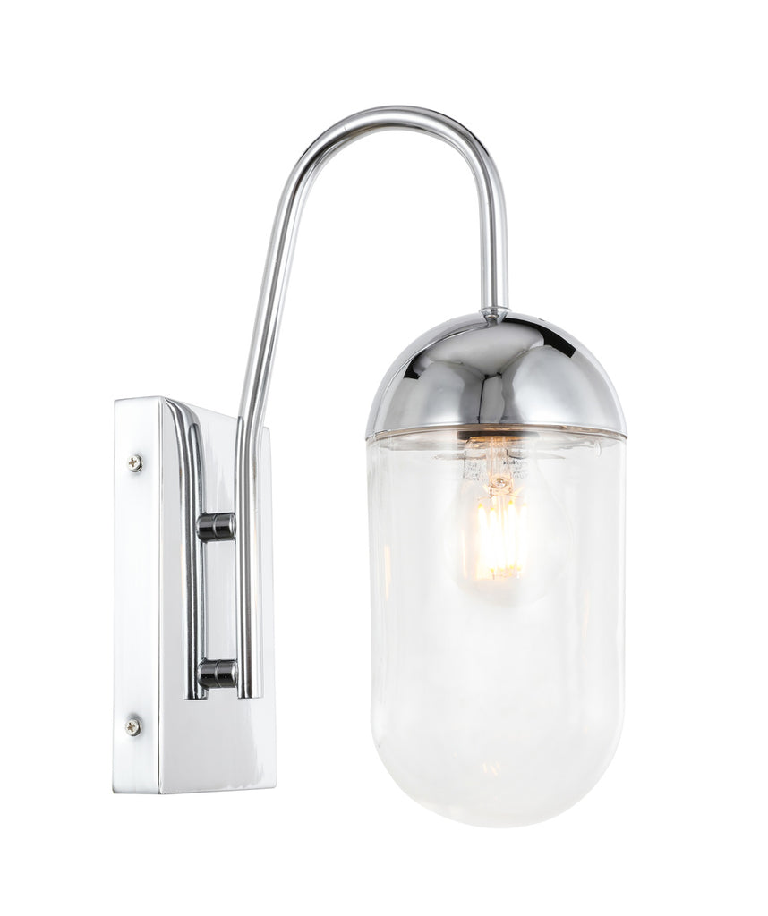 ZC121-LD6170C - Living District: Kace 1 light Chrome and Clear glass wall sconce