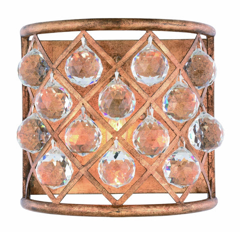 ZC121-1214W11GI/RC - Urban Classic: Madison 1 light Golden Iron Wall Sconce Clear Royal Cut Crystal