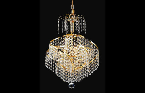 ZC121-V8052D14G/RC - Regency Lighting: Spiral 3 light Gold Pendant Clear Royal Cut Crystal