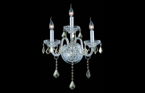 ZC121-V7853W3C-GT/RC - Regency Lighting: Verona 3 light Chrome Wall Sconce Golden Teak (Smoky) Royal Cut Crystal