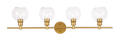 ZC121-LD2322BR - Living District: Collier 4 light Brass and Clear glass Wall sconce