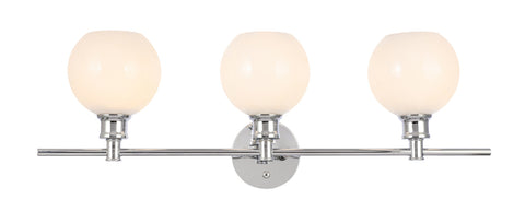 ZC121-LD2319C - Living District: Collier 3 light Chrome and Frosted white glass Wall sconce