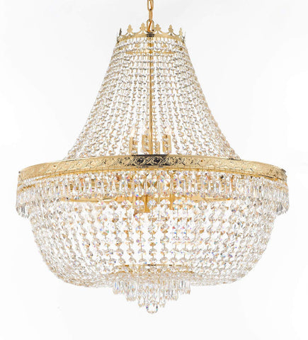 Nail Salon French Empire Crystal Chandelier Lighting - Great for The Dining Room, Foyer, Entryway, Family Room, Bedroom, Living Room and More! H 36" W 36" - G93-H36/CG/4199/25