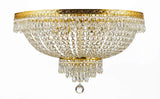 Set of 2-1 French Empire Crystal Chandelier Lighting H50" X W24" - Great for The Dining Room, Foyer, Living Room! and 1 French Empire Crystal Semi Flush Chandelier Lighting H18" X W24" - 1EA CG/870/15 + 1EA FLUSH/870/9