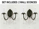 Set of 2 - Wrought Iron Wall Sconce Crystal Wall Sconces Lighting H11" x W11" - 2EA A83-2/3034