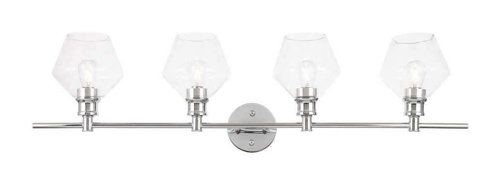 ZC121-LD2320C - Living District: Gene 4 light Chrome and Clear glass Wall sconce